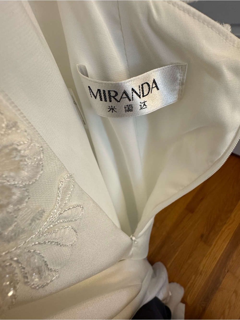 Miranda Ivory Wedding Dress with Lace Detail